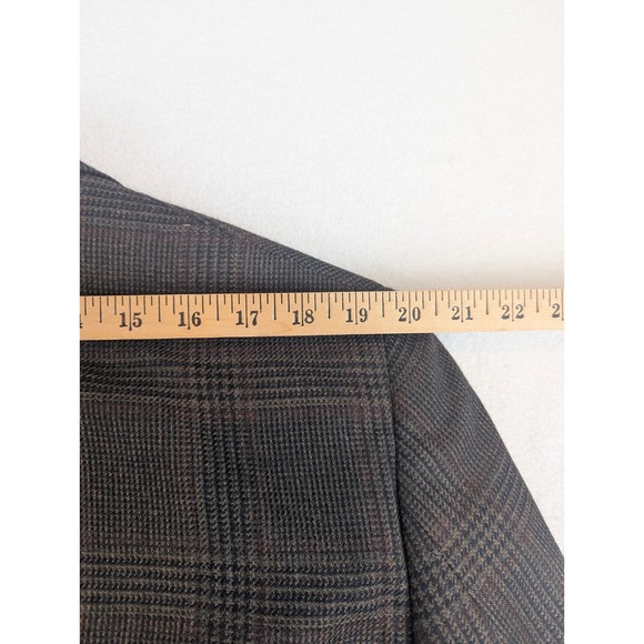 Jos A Bank 42R Sport Coat 100% Wool Glen Plaid Brown Two Button Vented Old World - Picture 9 of 12
